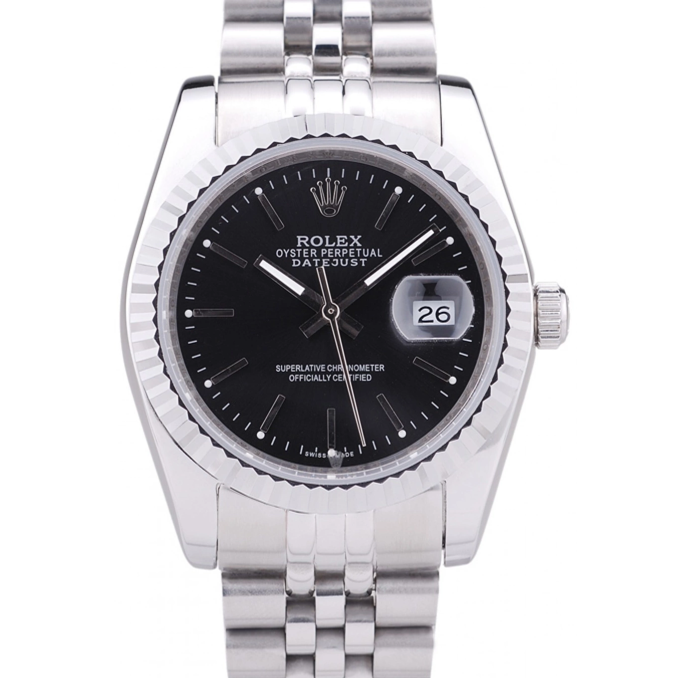 Black Diamonds Datejust Ribbed Dial 7456 Rolex Bezel 0803